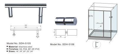 Bathroom pull handle,shower door knob manufacturer [SDH-5105][SDH-5106]