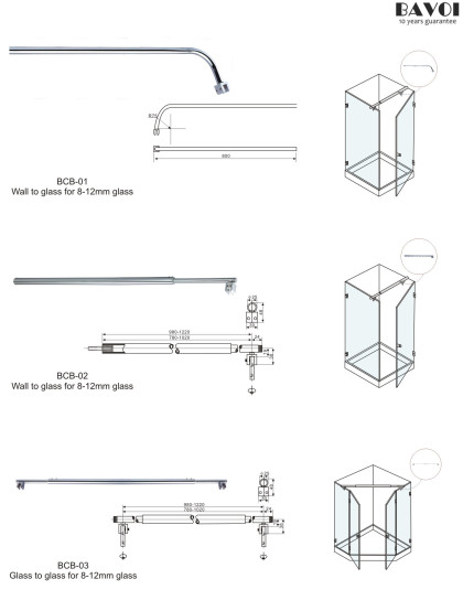 Cheap Brass Cross bar Manufacturer for 8-12mm glass[BCB-01,BCB-02,BCB-03]