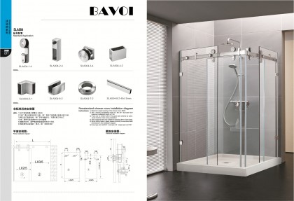 304 stainless steel shower door system manufacturer[SLA004]